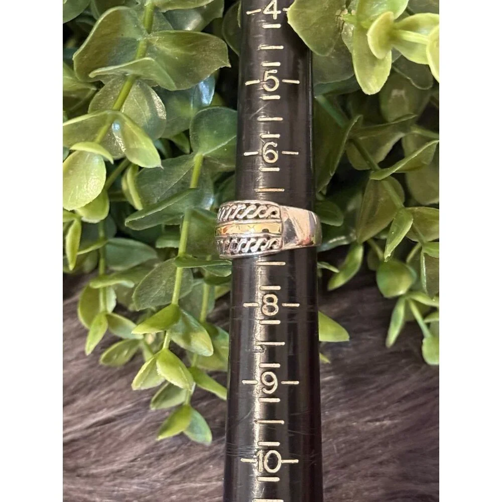 925 14K Two Tone Band Ring‎